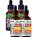 NUSAVA Vitamin B12 Flydende dråber og uden smag D3 K2 Bundle - Potent flydende vitaminer til hjerte, Fælles, energi, & immunstøtte - Non- GMO, Gluten- fri, 2pk Hver