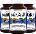 FarmHaven Magnesium Glycinate & Malate Complex w / vitamin D3, 100% chelated for Max Absorption, Vegan - Knoglesundhed, nerver, muskler, 360 kapsler, 180 dage