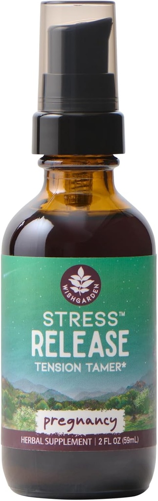 WishGarden urter Stress Release for Graviditet - Natural Herbal Stress Relief supplement med Lemon Balm & Kamille, Adrenal Support for Graviditet og Postpartum fremmer afslapning og ro, 2oz