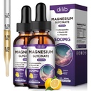 Magnesium Glycinat Supplement, Magnesium Flydende dråber med Magnesium Glycinat 500 mg vitamin B6, Ashwagandha, L - Theanin, Kamille - Support Stress Relief, Knogle, Muskel, Mood Vegan (pakke med 2)