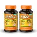 American Health Ester- C 500 mg med Citrus Bioflavonoider - 120 kapsler (pakke med 2) - 24-timers immunforsvar - non-GMO, Gluten Free - 120 Total Servering