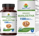 Brieofood Organic Manjistha 1500mg, 45 Servering, Vegetarisk, Gluten Gratis, 90 Vegetariske tabletter