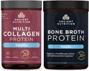 Ancient Nutrition Multi Collagen Protein Powder, Vanilla, 24 Servere + Bone Broth Protein Powder, Vanilla, 20 Servere