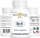 Bio - Tech Pharmacal Vitamin D3 (D3- 5 5k IE, 250 Veg Count)