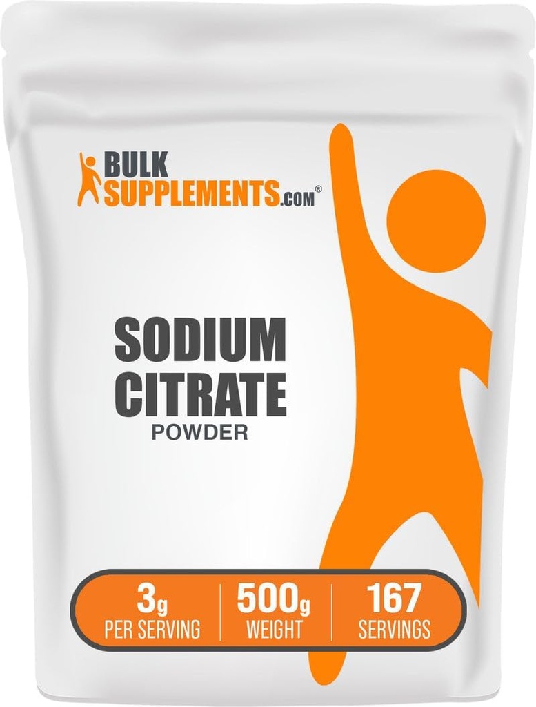 BulkSupplements.com Natriumcitrat Pulver - Natriumcitrat Food Grade, emulgator, Flavor Enhancer - Gluten Free, 3g per Serving, 500g (1.1 lbs) (Pack of 1)