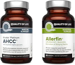 Livskvalitet Immunsundhed Bundle - Med Kinoko Platinum AHCC 750mg og Allerfin
