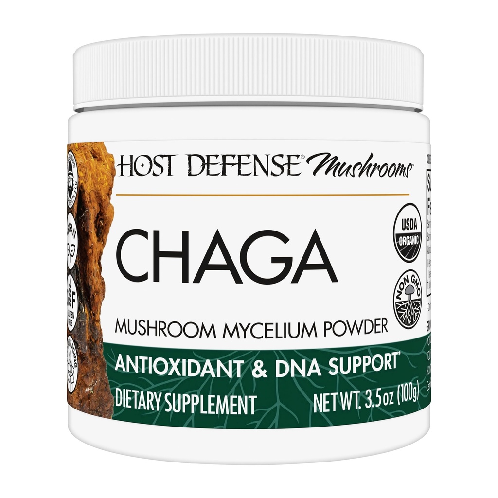 Værtsforsvar Chaga Powder - immunsystem support supplement - Chaga Mushroom pulver til antioxidant Aktivitet support - Kost Mushroom supplement - 3,5 oz (66 Servere) *