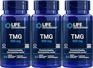 Life Extension TMG Liquid Vegetary Capsules, 500 mg, 60 Greve (pakning med 3)
