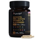 Quercetin Zinkvitamin C vitamin D bromelain Elderberry - Lung immunforsvar supplement voksne med artemisinin, Sea Moss, Echinacea, Allergy Relief 120 Tæl