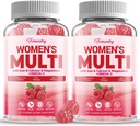 Sugar- Free Womens Multivitamin Gummies - High Absorption Multivitamin for Women Gummy with Omega-3, Astaxanthin, Calcium, Jern, Vitamin A, C, D3, K2, E, B6, B12 - Understøtter hud, hår, energi, immunforsvar