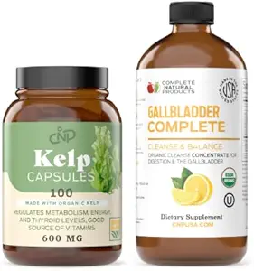 Raw Sea Kelp Powder 100 kapsler & Gallblære Complete 8oz Bundle