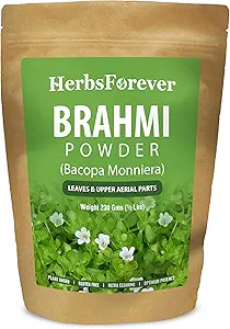 Herbseverly Brahmi Powder I 100% Pure Bacopa Monnieri I Natural Herbal Supplement - Non-GMO, Vegan, Gluten- Free I Supports Wellness - Premium Quality 230 GMS