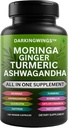 Gurkemeje Moringa Supplement Ginger Boswellia Saffron - Fælles Support Kosttilskud til kvinder og mænd med Ceylon Cinnamon, Tart Cherry, Quercetin Hvidløg Nettle Holy Basil - 120 Greve