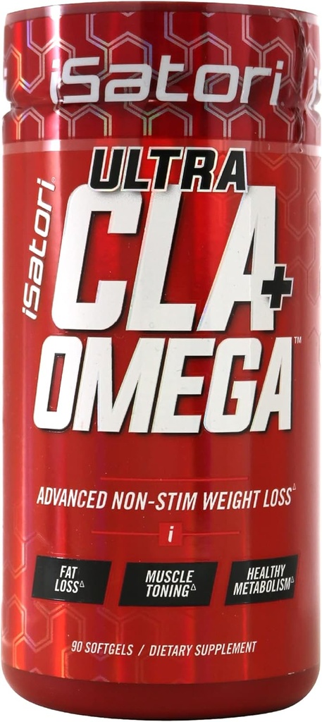 iSatori Ultra CLA Omega 3 6 9, Natural Weight Loss Fat Burner, Muscle Toner med konjugeret linolsyre, Omega 3 Fish Oil & Saflor, Stimulant- Free, 90 Softgels
