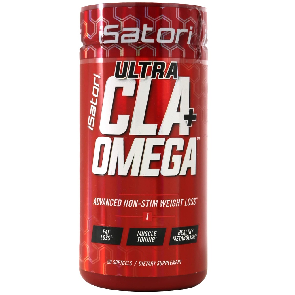 iSatori Ultra CLA Omega 3 6 9, Natural Weight Loss Fat Burner, Muscle Toner med konjugeret linolsyre, Omega 3 Fish Oil & Saflor, Stimulant- Free, 90 Softgels