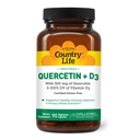 Country Life Quercetin 500 mg kapsler med vitamin D3 800 IE - immunsupporttilskud til voksne - daglige immunboostere - Quercetin immunsystem Boost, 90 kapsler