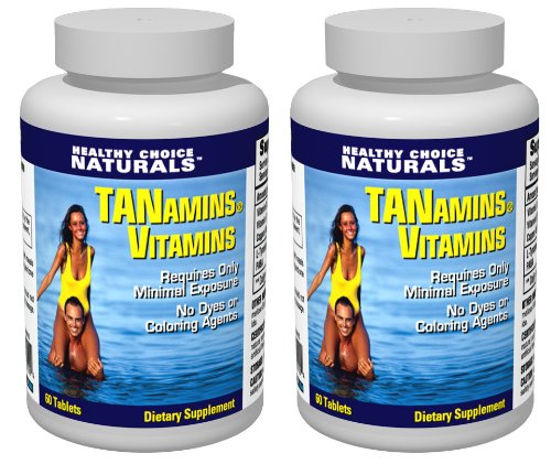 Tanaminer Tanning Vitamin - en mørker Tan naturligt (2 flasker / 120 Greve)