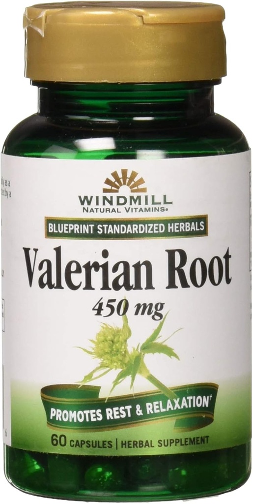 Valerian Root 450 mg Extract 60 Caps by Windmill