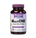 Bluebonnet Nutrition Mult One (med jern), Daglig Nutritional Support *, Vegetarisk Friendly, Kosher Certified, Gluten- Free, Dairy- Free, 60 Vegetabilske kapsler, 60 Tjenester