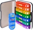 MURRI & MURRDI 7-Day Pill Organizer med 28 celler, Stor Ugentlig Pill Case til 4 daglige komiteer, Fugt-Bevis rejse Pill Box for vitaminer, Medicin, Kosttilskud, Multi- farve