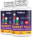 NuBest Tall 10 + - Advanced Bone Strength Formel - Understøtter Immunitet, sund udvikling & Optimal Wellness - for børn (10 +) & Teens der drikker mælk dagligt - Pack 2 Medical 124; 2 Months Supply