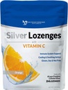 Sølv Lozenges med C-vitamin - Premium Nano Silver 60 PPM kolloid sølv, Økologisk honning og C-vitamin Mineral supplement drops til støtte immunsystemet, Sothe Cough & Throat - 24 Orange Lozenges