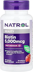 Natrol Biotin 5,000mcg Fast Opløs, 90 tabletter