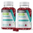 Viteey Probiotic Gummies for Women, Mænd & Teens, 2 Millioner CFU - Sukker gratis - Immunbooster, fordøjelsesstøtte, Gut Health - Vegan, Gelatine fri, GMO fri - Tasty Chewable Raspberry Flavored Gummy