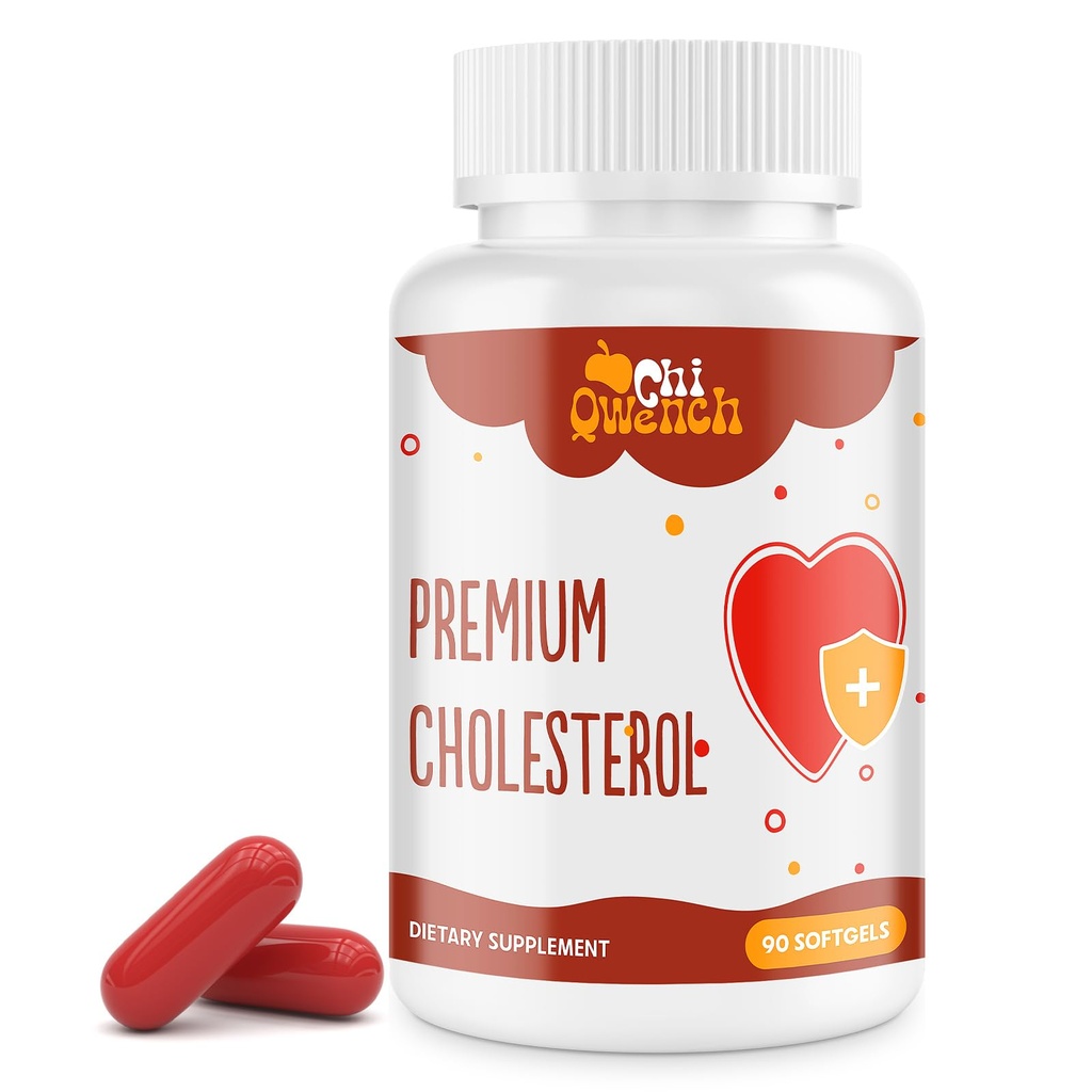 Kolesterol Kosttilskud med Plant Steroler, Niacin, Rød Gær Rice, Citrus Bergamot, Hvidløg, Kolesterol Supplement Support Normal Kolesterol Niveauer, 90 Softgel