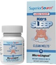 Superior Kilde Kid 's Sleep Clean Melts - Premium Sleep Supplement for børn - Indeholder Melatonin, L- Theanine & GABA - Mindre sukker - Non-GMO, Gluten- Free - 90 MicroLingual Instant- Opløs smelter