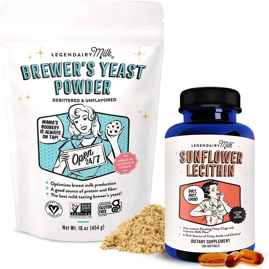 Legendairy Milk Sunflower Lecithin + Brewers Gær Powder - Amning supplement til at øge Breast Milk Supply and Support Clogged Milk Ducks