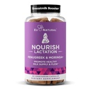 Nourish Amning Supplement - Postpartum støtte til sund mælk flow & produktion - Bukkehorn kapsler til kvinder med mælk tidsel, Fennel frø & økologiske Moringa, 60 Vegansk bløde kapsler