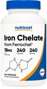 Nutricost Chelated Iron (fra Ferrochel) 18mg, 240 Kapsler - Gluten Free, Non GMO Iron Chelate Supplement