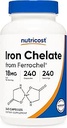 Nutricost Chelated Iron (fra Ferrochel) 18mg, 240 Kapsler - Gluten Free, Non GMO Iron Chelate Supplement