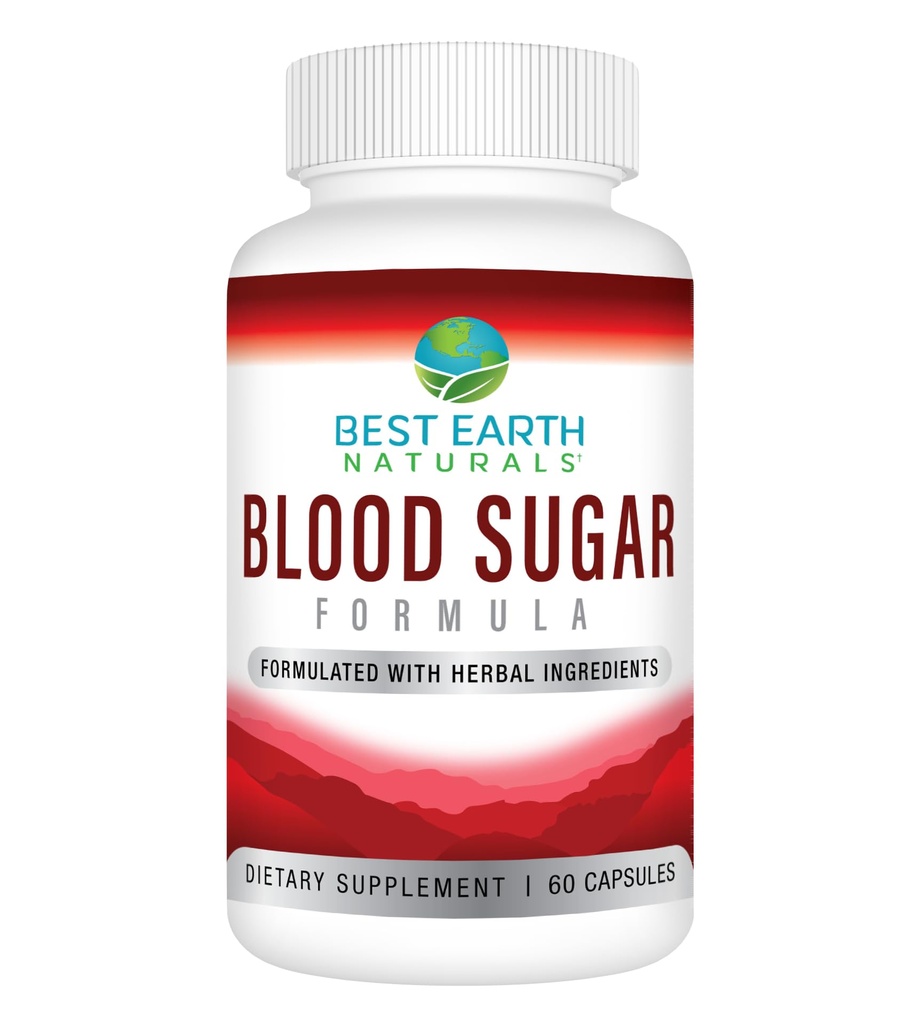 Bedste Jord Naturals Blood Sugar Formel med kanel, Gymnema Sylvestre, Banaba, Guggul og mere 60 Greve
