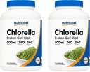 Nutricost Chlorella kapsler (2 flasker) 500mg, 240 kapsler Per flaske
