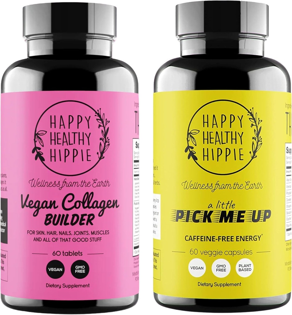 Happy Sund Hippie Pick me Up Natural Energy Pills & Vegan Collagen Builder
