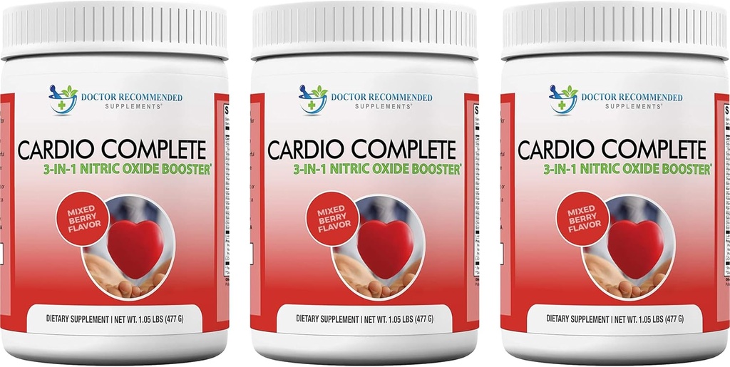 Cardio Complete - Heart Health Support Powder Supplement - 3-in-1 Nitrooxid Booster med 5.000 L-arginin, 1000 mg L-Citrullin, og Hawthorn Berry