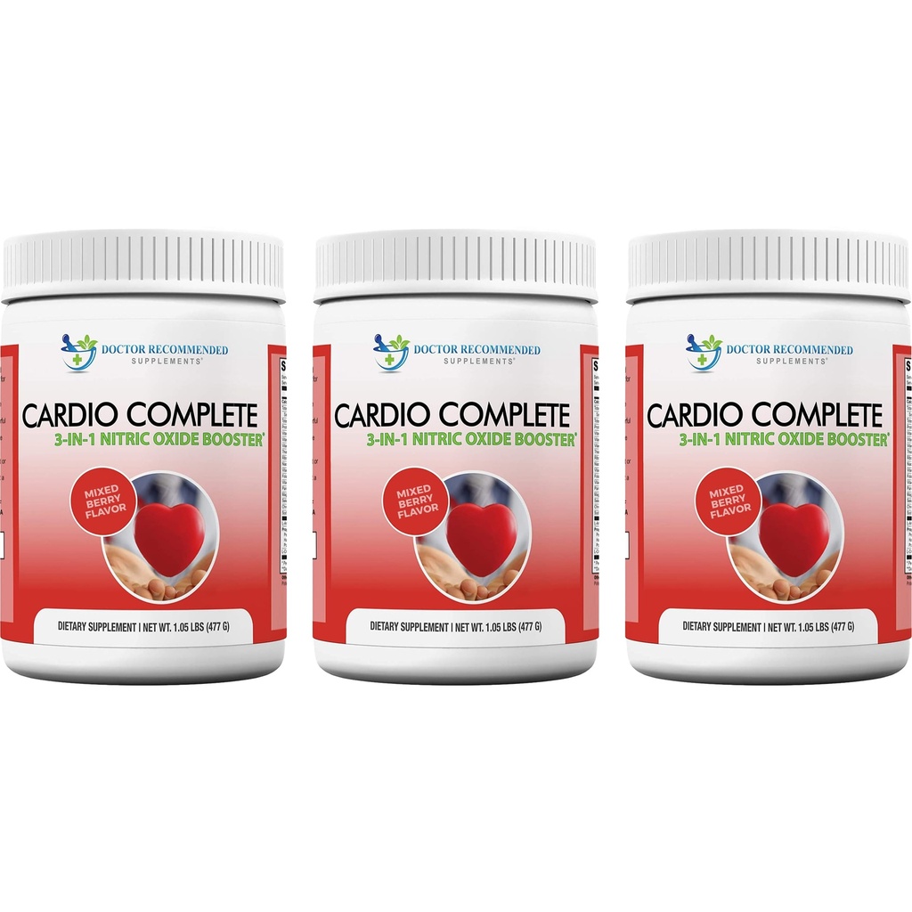 Cardio Complete - Heart Health Support Powder Supplement - 3-in-1 Nitrooxid Booster med 5.000 L-arginin, 1000 mg L-Citrullin, og Hawthorn Berry