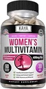 Kaya Naturals Kvinder Multivitamin, Samlet sund antioxidant, og immunforsvar, Vitamin A, D, C, E, Biotin, Folinsyre, & Multi- Mineral, Energi & Metabolisme Vitamin Supplement 60 Tæl