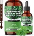 12in1 Wormwood Liquid Drops - Black Walnut Wormwood Tincture Liquid Extract Hel Cloves og 9 flere urter - 60 dages forsyning