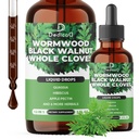 DEDICAD 12in1 Wormwood Liquid Drops - Black Walnut Wormwood Tincture Liquid Extract Whole Cloves and 9 More Herbs - 60 Days Supply