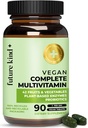 Fremtiden Kind Vegan Multivitaminer Komplet - 42- in-1 Vegan Multivitaminer til kvinder & mænd med enzymer, B12, zink, & Probiotika til fordøjelse (90 faner i genvundet flaske)