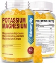 Kalium Magnesium supplement Gummies for voksne Høj Absorption Kalium Gluconat 99mg Magnesium Citrate 250 mg med vitamin B6 B12 Understøtter kød, energi, muskelafslapning, ben sundhed, sukker fri