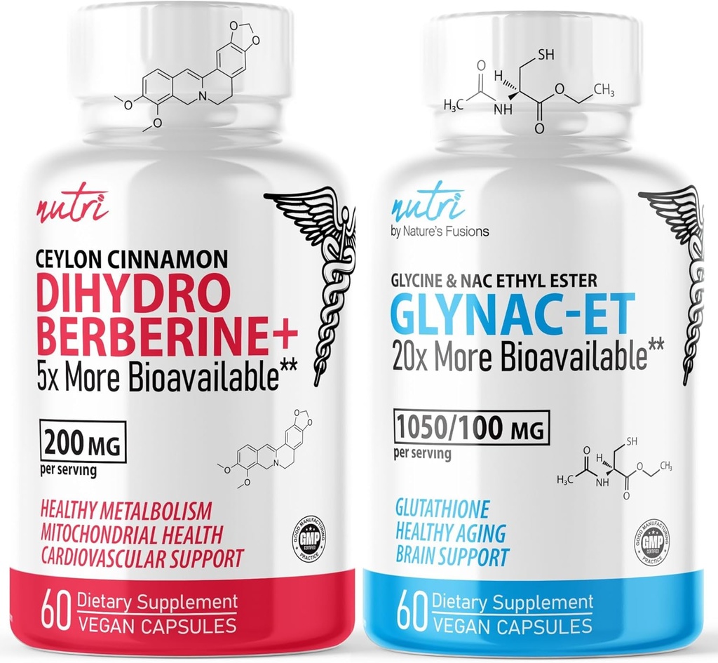 Naturens Fusioner Dihydroberine 200mg (60 kapsler) - GlyNAC- ET (60 kapsler) Bundle