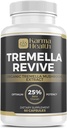 Tremella champignon Powder Kapsler - Komprimeret hvid svamp champignon pulver supplement - 25% Beta glucan indhold, Vegan & GMO fri. Sne svamp økologisk supplement