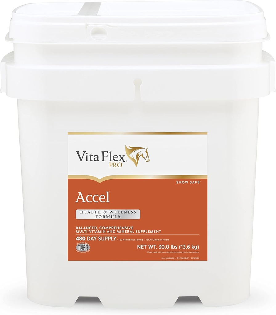 Vita Flex Pro Accel Sundhed & Wellness Formel, Horse Supplement, 30 Pounds, 480- Day Supply