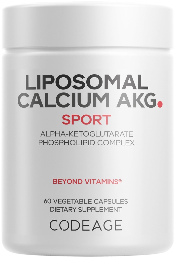 Kodeage Liposomal Calcium AKG Supplement - Calcium Alpha- Ketoglutarat - 2 - Måned Supply - Liposomal Levering - 1 Kapsel Per Servering - Non- GMO, Gluten- Free - 60 Kapsler