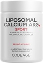 Kodeage Liposomal Calcium AKG Supplement - Calcium Alpha- Ketoglutarat - 2 - Måned Supply - Liposomal Levering - 1 Kapsel Per Servering - Non- GMO, Gluten- Free - 60 Kapsler