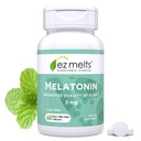 EZ smelter opløselig melatonin, 5 mg, sukkerfri, 2- måneders forsyning, Cool Mint - smag - 1 pakke